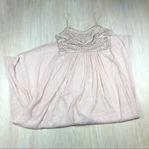 Adrianna Papell Blush Beaded Chiffon Gown Bridesmaid Elegant Romantic Dress 6